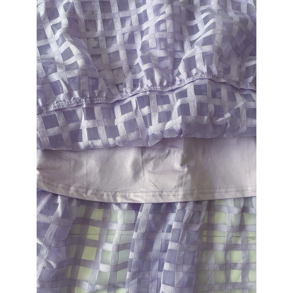 Pretty Garden Midy Dress S Light Purple Short Puff Sleeves Smocked Fairy - Picture 10 of 12